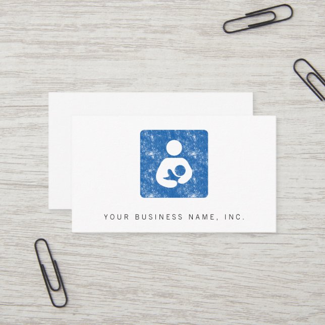 Carte De Visite Allaiter la texture de style d'impression (Devant/Arrière en situation)