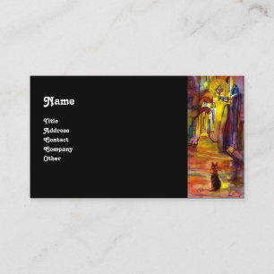 Carte De Visite ALLÉE MÉDIÉVALE PAR NUIT DANS le noir de FLORENCE