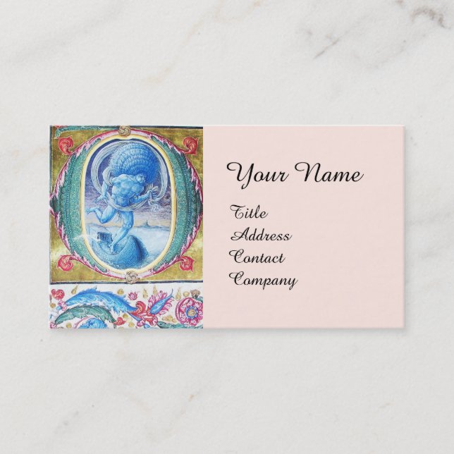 CARTE DE VISITE ALLÉGATION DU MONOGRAMME FLORAL ANTIQUE VENT (Devant)