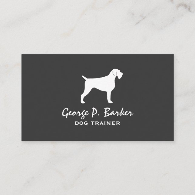 Carte De Visite Allemand À poils durs Pointer race Chien Silhouett (Devant)