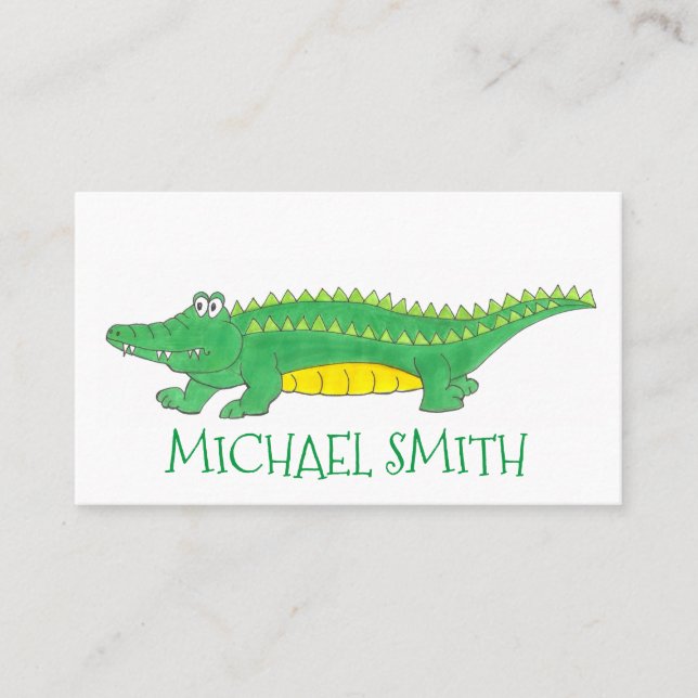 Carte De Visite Alligator vert Gator Reptile Crocodile Crocodile Z (Devant)