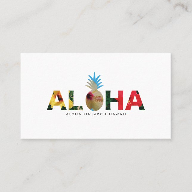 Carte De Visite Aloha and pineapple　Hibiscus pictures (Devant)