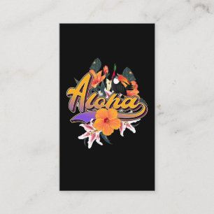 Carte De Visite Aloha Hawaii Fleurs Hawaii Toucan hawaïen