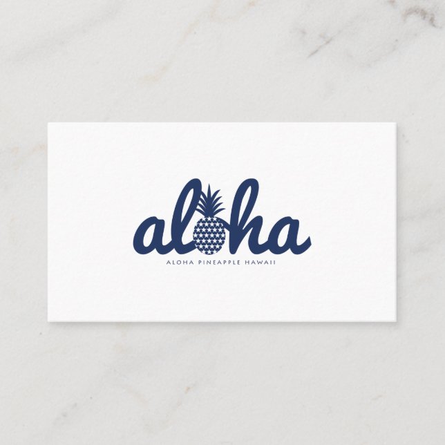 Carte De Visite Aloha pineapple LogoColor-Navy (Devant)