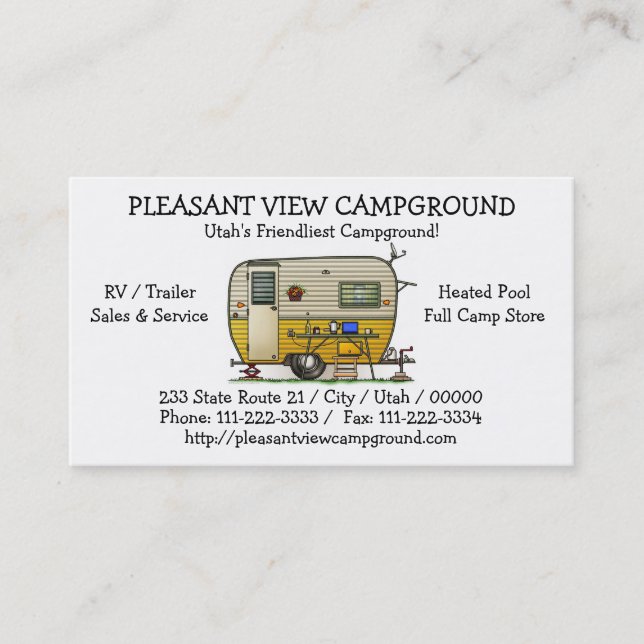 Carte De Visite Aloha remorque de campeur (Devant)