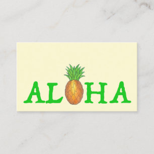 Carte De Visite ALOHA Tropical Hawaiian Island Pineappy Travel