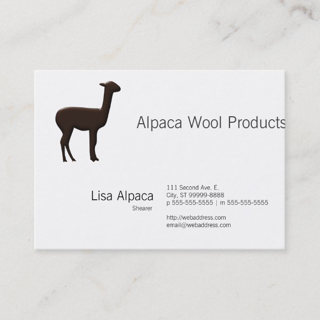 Carte De Visite Alpaga (Devant)