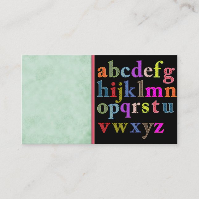 Carte de visite alphabet (Devant)