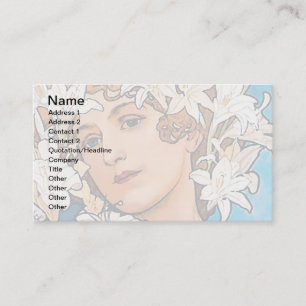 Carte De Visite Alphonse Mucha - Fleur - Art Nouveau Rétro