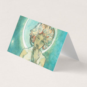 Carte De Visite Alphonse Mucha Lune Clair De Lune Art Nouveau