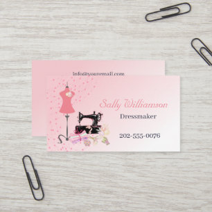 Carte De Visite Altérations de robe nuptiale avec QR Code rose