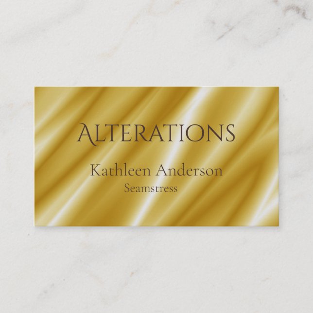 Carte De Visite Altérations du seamstress Gold Soie (Devant)