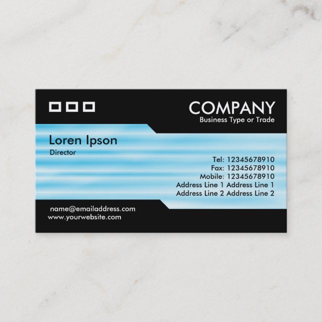 Carte De Visite Alternatif - Bleu ondulé (Devant)