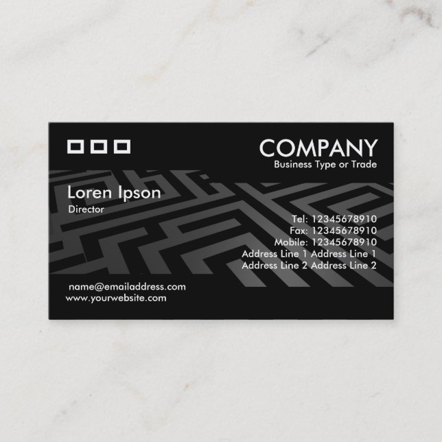 Carte De Visite Alternatif - Maze foncé (Devant)