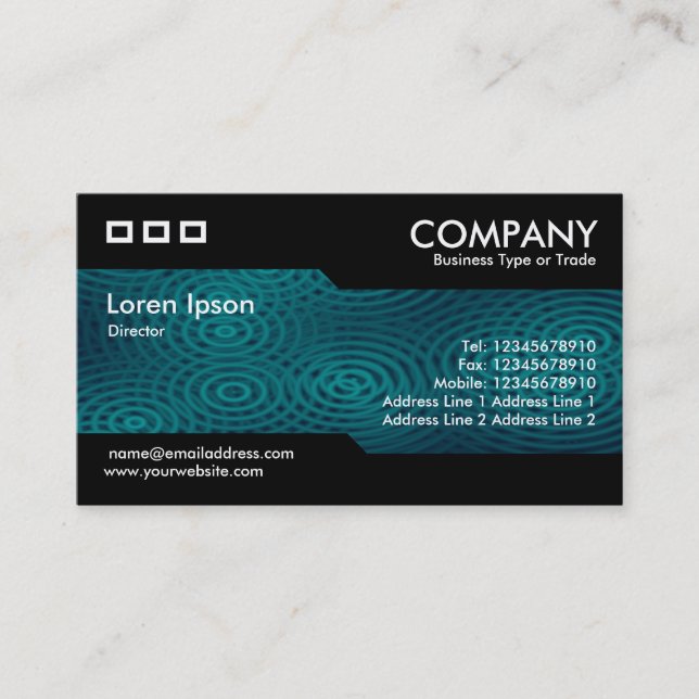 Carte De Visite Alternatif - Pluie électrique Turquoise foncé (Devant)