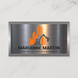 Carte De Visite Aluminium métallique   Icône Construction