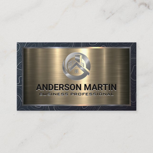 Carte De Visite Aluminium métallique | Logo immobilier métallique (Devant)