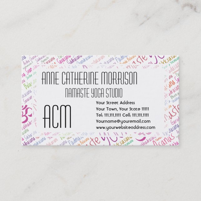 Carte De Visite Amant de yoga (Devant)