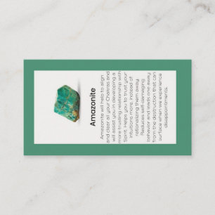 Carte De Visite Amazonite Cristal Signification Bijoux en pierre