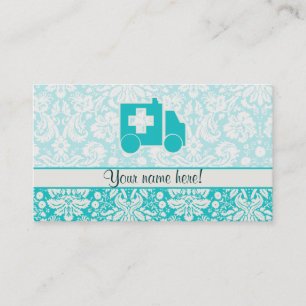 Carte De Visite Ambulance turquoise