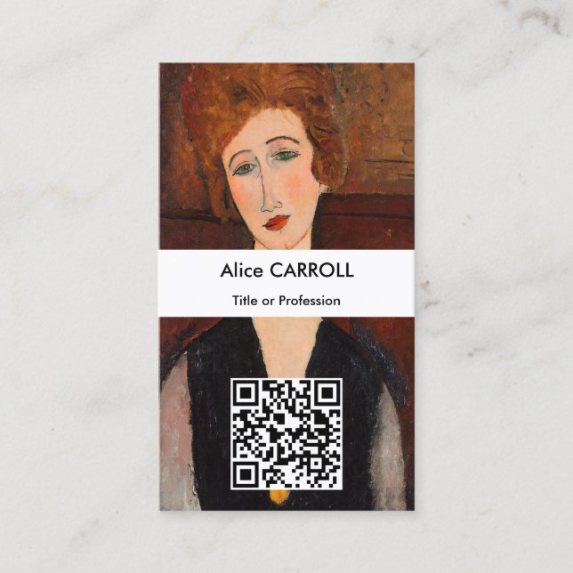 Carte De Visite Amedeo Modigliani - Portrait d'une femme - QR Code (Devant)
