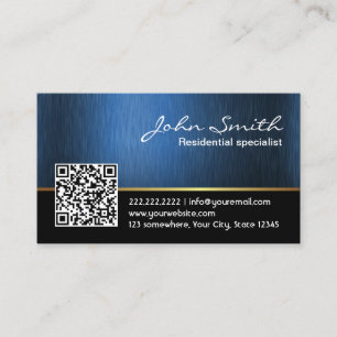 Carte De Visite Aménagement du code du bleu royal QR
