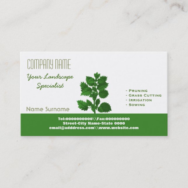 Carte De Visite Aménagement et jardinage (Devant)