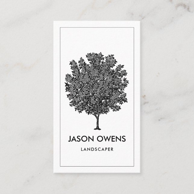 Carte De Visite Aménagement paysager des arbres fruitiers du verge (Devant)