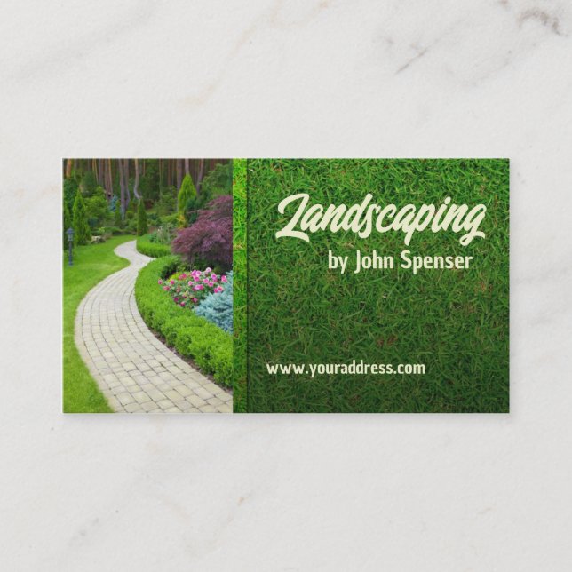 Carte De Visite Aménagement paysager Gardener de pelouse Nouveau d (Devant)