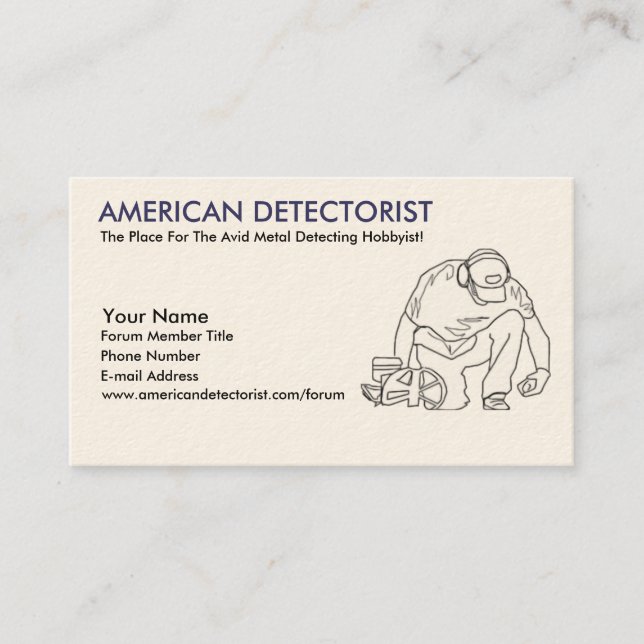 Carte De Visite Américain Detectorist (Devant)