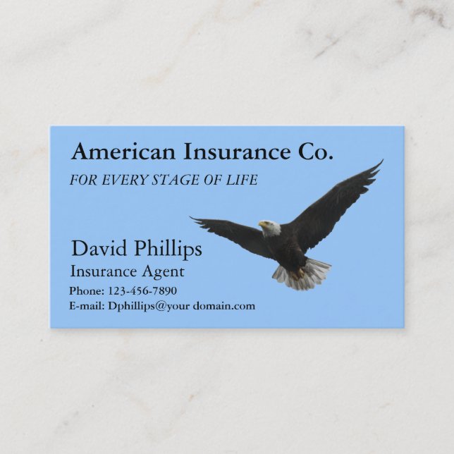 Carte De Visite American Bald Eagle Patriotic (Devant)