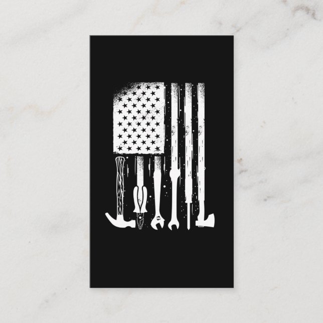 Carte De Visite American Flag Mechanic Tools Fier Craftsman USA (Devant)