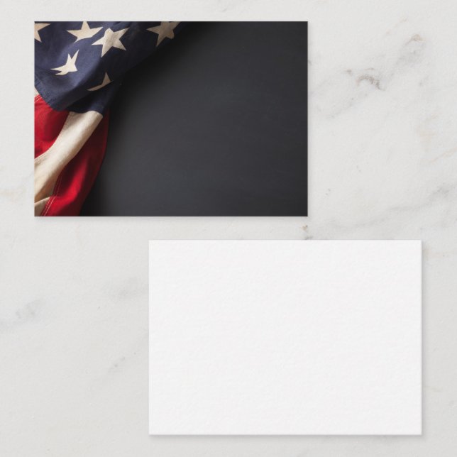 Carte De Visite American Flag on a Chalkboard (Devant / Derrière)