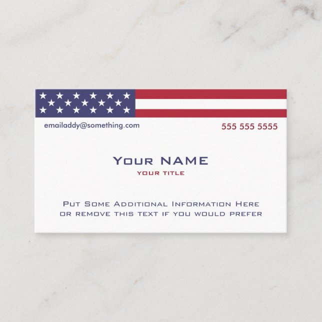 Carte De Visite American Flag version 1 (Devant)