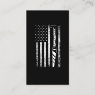Carte De Visite American Flag Woodworker USA Carpenter