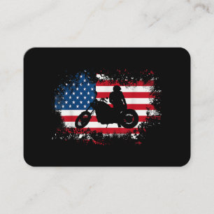 Carte De Visite American US Flag Motorcycle Funny Sport Lover