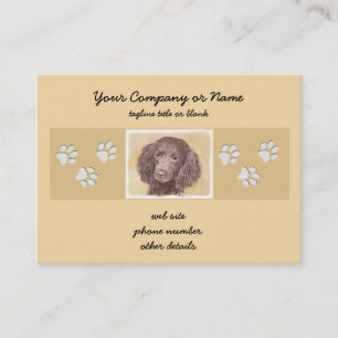 Carte De Visite American Water Spaniel Peinture - Original Dog Art