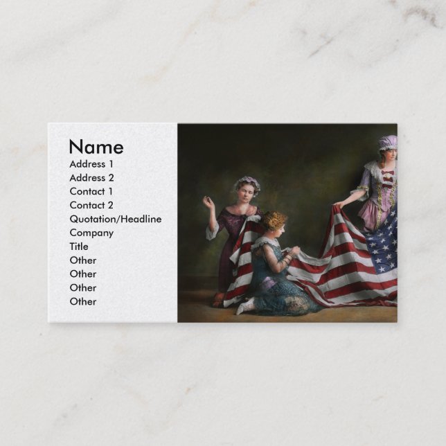 Carte De Visite Americana - Drapeau - Naissance du drapeau américa (Devant)