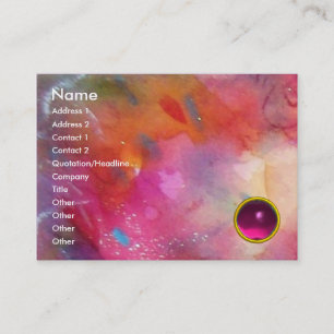 Carte De Visite AMÉTHYST ABSTRAIT, rouge vif bleu rose violet