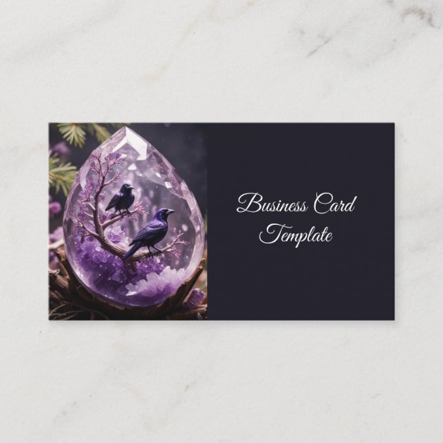 Carte De Visite Amethyst Crystal - Crows Blackbird Ravens (Devant)