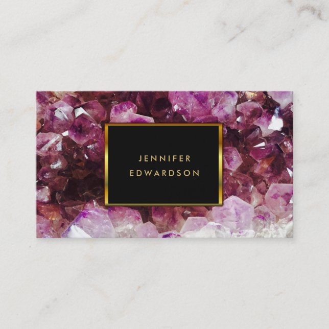 Carte De Visite Améthyste mauve cristal professionnel (Devant)