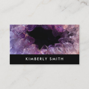 Carte De Visite Améthyste violet gemode geode noir professionnel