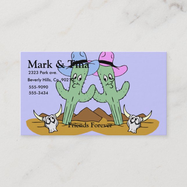 Carte De Visite Amis de cactus réglés (Devant)