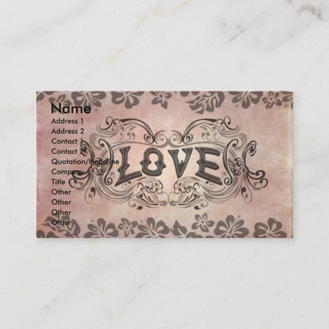 Carte De Visite Amour (Devant)