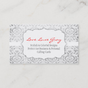 Carte De Visite Amour Bizcard gris Luxe