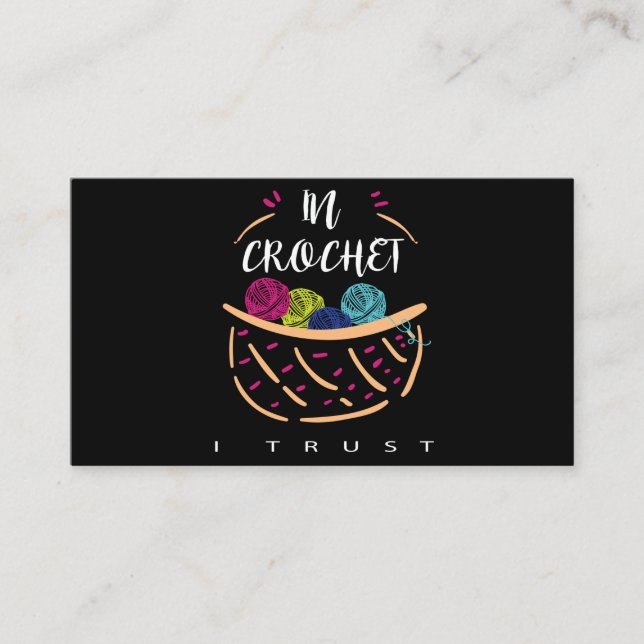Carte De Visite Amour crochet| Crochet couleur J'ai confiance (Devant)