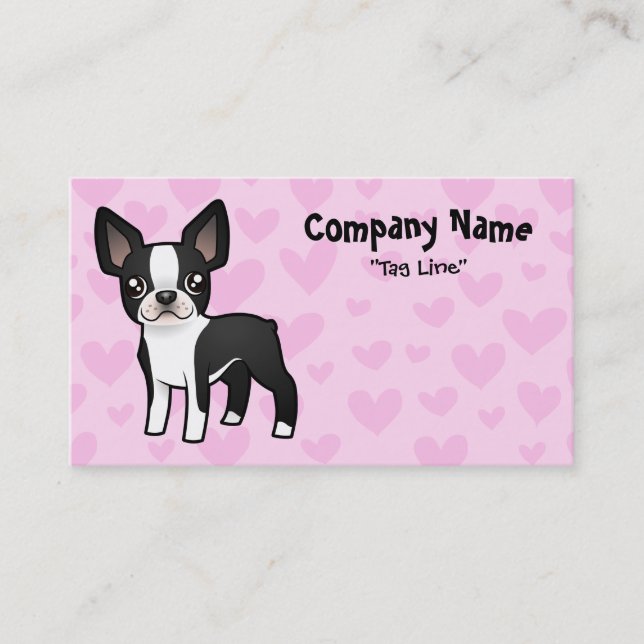 Carte De Visite Amour de Boston Terrier (Devant)