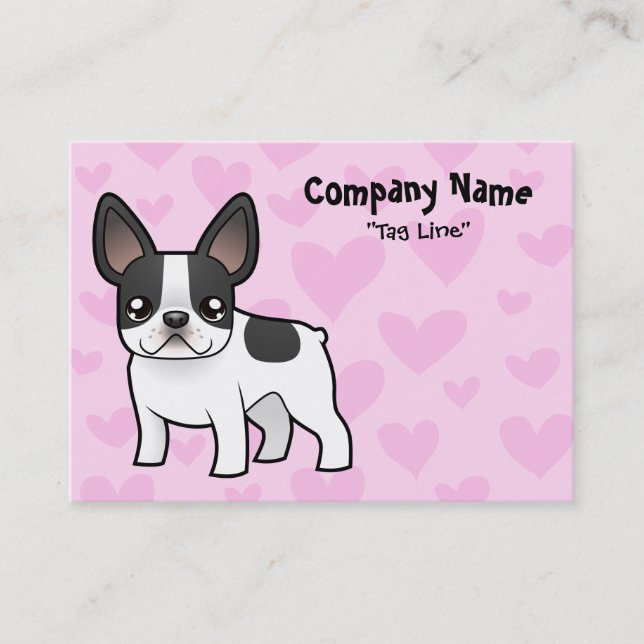Carte De Visite Amour de bouledogue français (Devant)