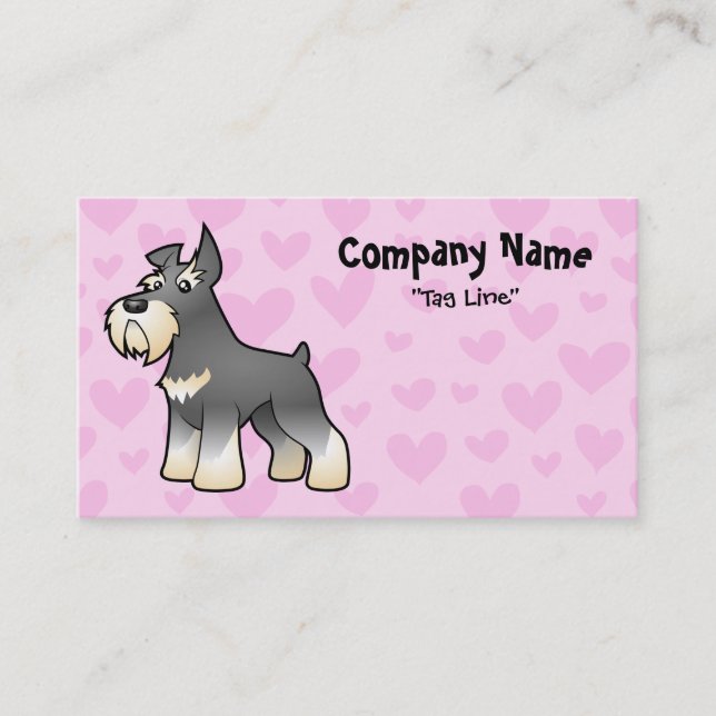 Carte De Visite Amour de Schnauzer (Devant)
