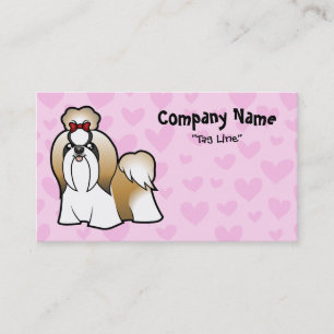 Carte De Visite Amour de Shih Tzu (exposition coupée)